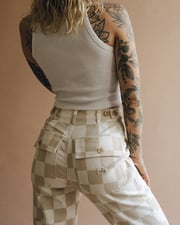 Service Fatigue Pants - Stone Checkerboard