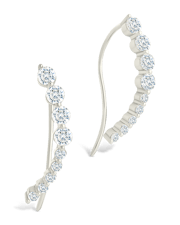 Sterling Silver Brilliant Round CZ Crawlers
