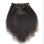 Kinky Straight Seamless Clip In Hair Extensions