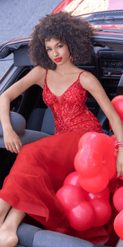 Beaded Embellished Plunging Glitter Mermaid Dress with Mesh Godets