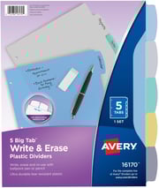 Avery Big Tab™ Write & Erase Durable Plastic Dividers Multicolor (16170) | Avery.com