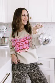 THE SANTA BABY PULLOVER IN OAT BY PINK DESERT