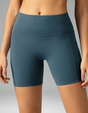 Dreamlux High Waisted No Front Seam 6" Biker Short w/ Pockets