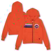 Unisex New York Mets Aviator Nation x MLB Orange Five-Stripe Tri-Blend Full-Zip Hoodie