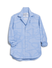 EILEEN Blue Nautical Rope Print, Italian Cotton