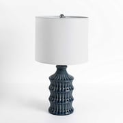 Navy Wave Glazed Table Lamp