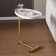 Walker Edison | Marble-Like C-shaped Side Table