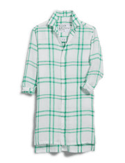 HUNTER Green and Light Pink Plaid, Italian Classic Linen