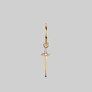 BETRAYAL. Cubic Zirconia Dagger Hoop Earrings - Gold