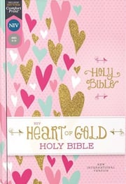 NIV Heart of Gold Comfort Print Holy Bible, hardcover