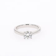 1.00 CTW DEW Round Moissanite Four-Prong Solitaire Engagement Ring in Sterling Silver