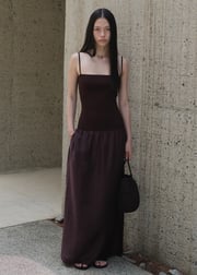 Amomento Silky Knit Maxi Dress - Burgundy