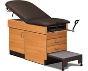 Family Practice Cabinet Exam Table w/ Adjustable Back, Stirrups (Color & Step Stool Options. 8870 / 8890)