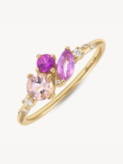 Pink Ocean Starry Cluster Ring