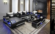 Omont Modern Leather Sectional with Console | Futuristic Furniture