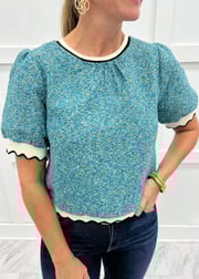 Polly Blues Short Sleeve Top