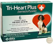 Tri-Heart Plus for Dogs - ivermectin|pyrantel - 26-50 lbs (1 Chewable Tablet) - [Heartworm Prevention]