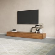 78.74"Modern Wood TV Stand,Walnut Veneer TV Console ,Rectangular Media Console with Storage ,on the Ground TV Console,Fully-Assembled