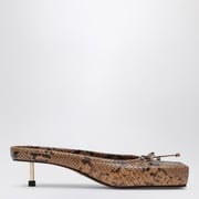Le Ballet square mule in brown python effect