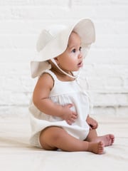 Seersucker Sun Hat - Coconut