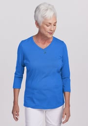 Elena 3/4 Sleeve V Neck • Final Sale Deals! - Blue Gelato