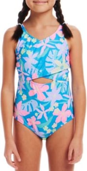 Andy & Evan Girls' Crisscross One-Piece Swimsuit