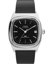 Timex® Automatic 1983 E Line 34mm Leather Strap Watch