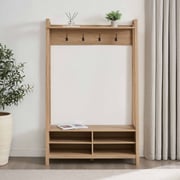 Nell Hallway Shelf with Hooks - Wood