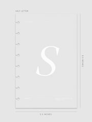 Monogram Vellum Planner Dashboard | S