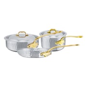 Mauviel M'ELITE B Hammered 5-Ply 5-Piece Cookware Set With Brass Handles