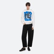 Helmut Lang Blue Scribble Hoodie | HELMUTLANG.COM