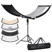 Curved Reflector 180x60cm with 4-in-1 Reflective Fabric and 1.9m Stand