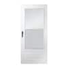 200 Series 36 in. x 80 in. White Universal 3/4 Light Mid-View Aluminum Storm Door with Black Handle Set