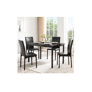 Mainstays 5 Piece Dining Set, Brown/Black - Faux Marble