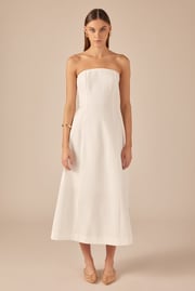 Linen Strapless Dress