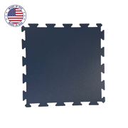 Interlocking Rubber Tiles - Set of 6 - Made in the U.S.A - Includes Edge Pieces - 8mm