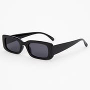 black rectangular retro sunglasses