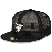 Men's  New Era x Fear of God Black Mesh 59FIFTY Fitted Hat 