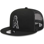 Men's New Era Black Houston Oilers Gridiron Classics Throwback Main Trucker 9FIFTY Snapback Hat