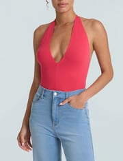 Ballet Deep Plunge Halter Bodysuit