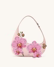 Harlee Orchid Embroidered Shoulder Bag - Pink