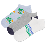 HOTSOX Men's Palm Tree Low Cut Sock 3 Pack