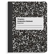 Staples® Composition Notebook, 7.5" x 9.75", College Ruled, 100 Sheets, Black (ST55064)