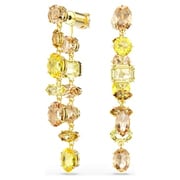 Pendientes Gema, Diseño asimétrico, Tallas mixtas, Largos, Amarillos, Baño tono oro