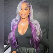 Tuneful Special Customise Purple Colored 13x6 Lace Frontal Human Hair Wigs