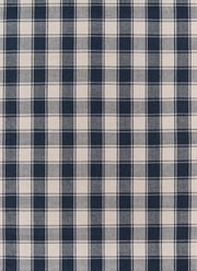 Marlborough Flatweave Wool Plaid Area Rug in Navy Blue/Ivory
