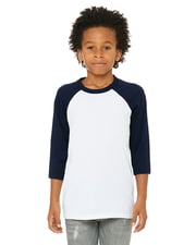 Bella + Canvas 3200Y Youth 3/4-Sleeve Baseball T-Shirt