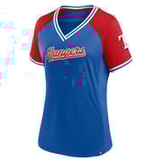 Women's  Texas Rangers  Profile Royal Plus Size Crossover V-Neck T-Shirt