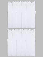 Toddler Boys' Tank Undershirt, White 10 Pack
