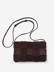 Dk_Brown Solid Una Woven Suede Crossbody | Women's Handbags | J.McLaughlin